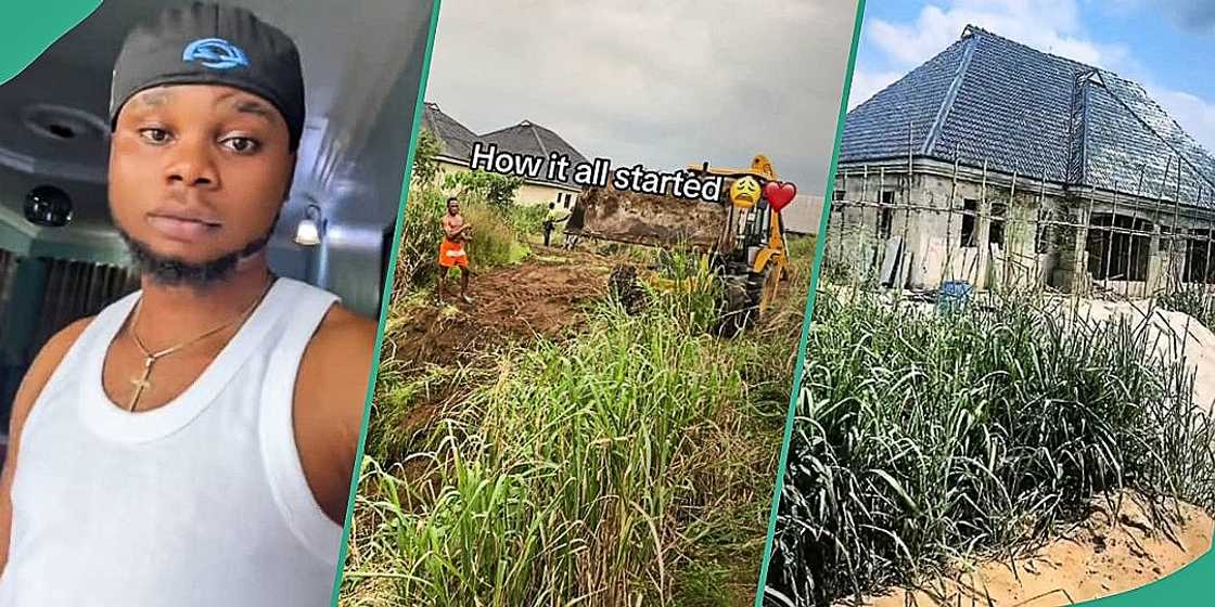 Man shows off his uncompleted house Man shows off his uncompleted house