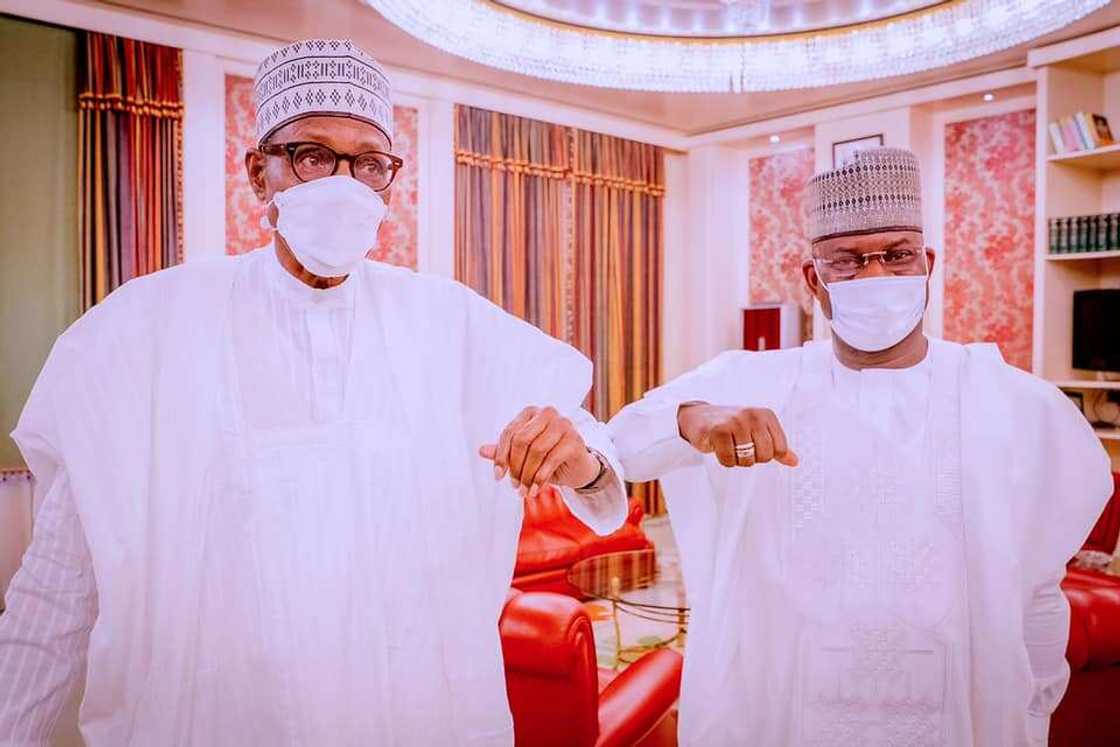 Governor Yahaya Bello and President Buhari Governor Yahaya Bello and President Buhari