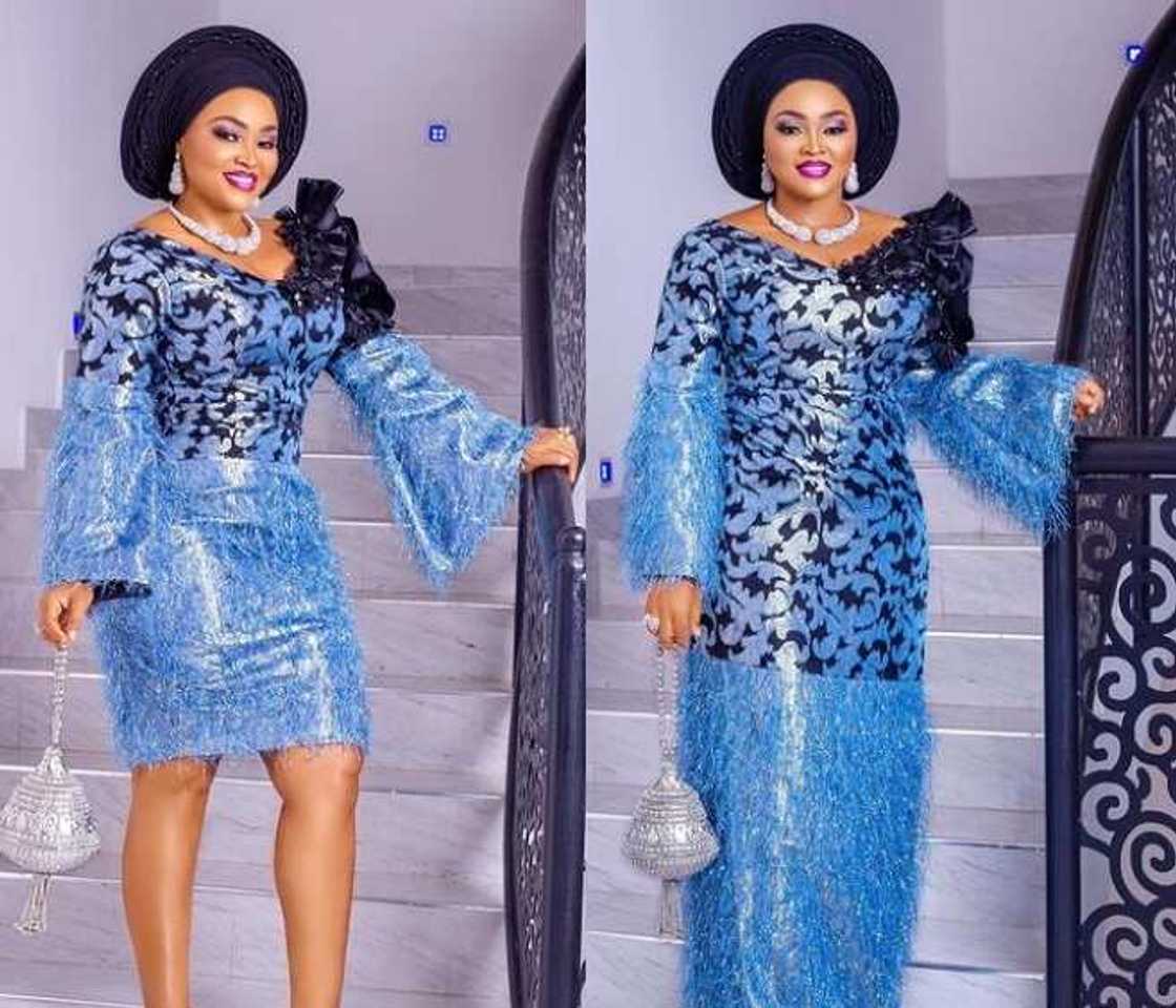 Fashion focus: Mercy Aigbe defines asoebi styles in X stunning photos Fashion focus: Mercy Aigbe defines asoebi styles in X stunning photos