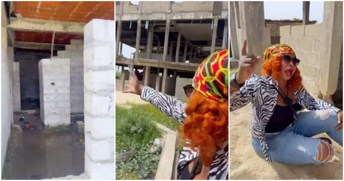 US lady, house, two storey building US lady, house, two storey building