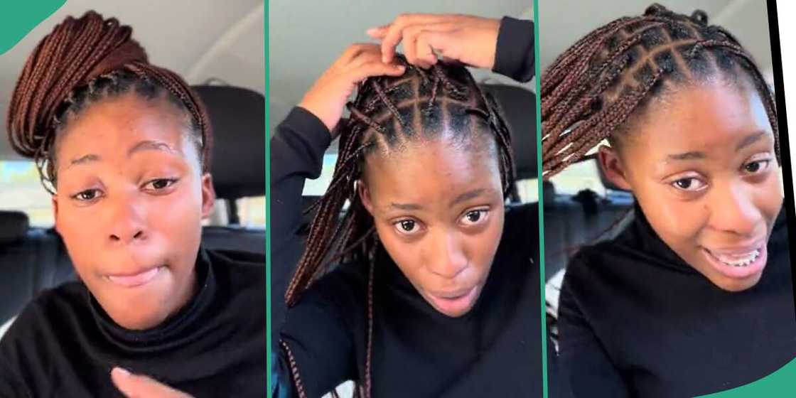 Lady shares hair style she got at salon. Lady shares hair style she got at salon.