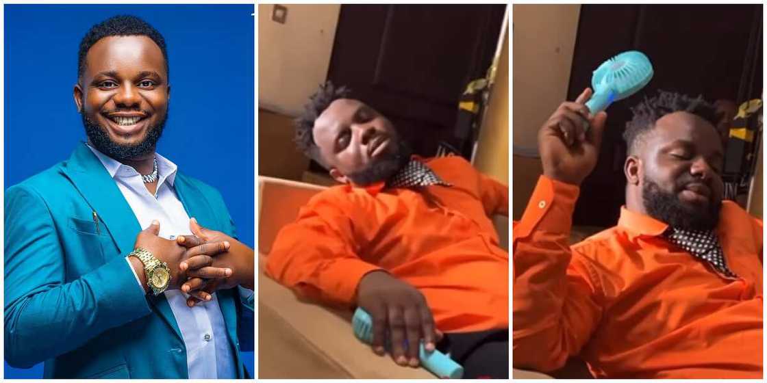 Sabinus sleeping off on set Sabinus sleeping off on set