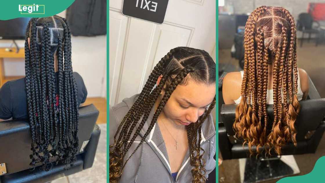Ladies showing off beautiful Coi Leray braid styles Ladies showing off beautiful Coi Leray braid styles