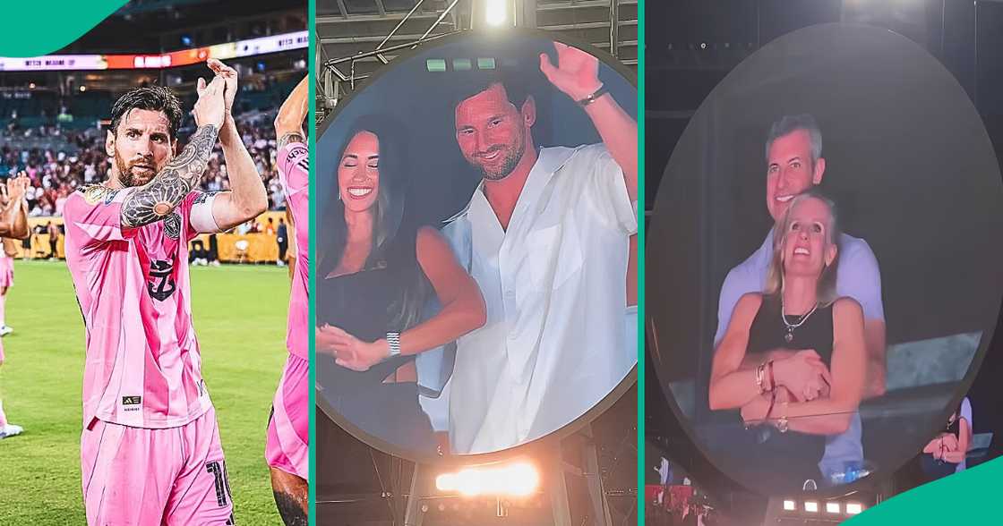 Messi and wife Antonela Roccuzzo attend Coldplay's concert in Miami. Messi and wife Antonela Roccuzzo attend Coldplay's concert in Miami.