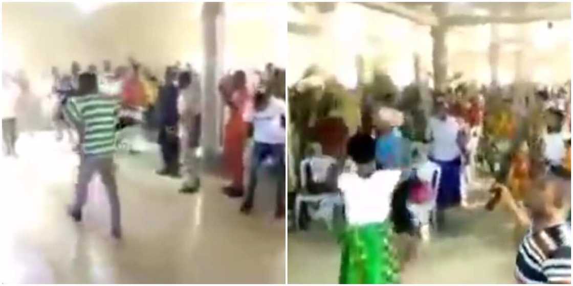 Viral video of church members praying and armed with different weapons to attack principalities cause stir