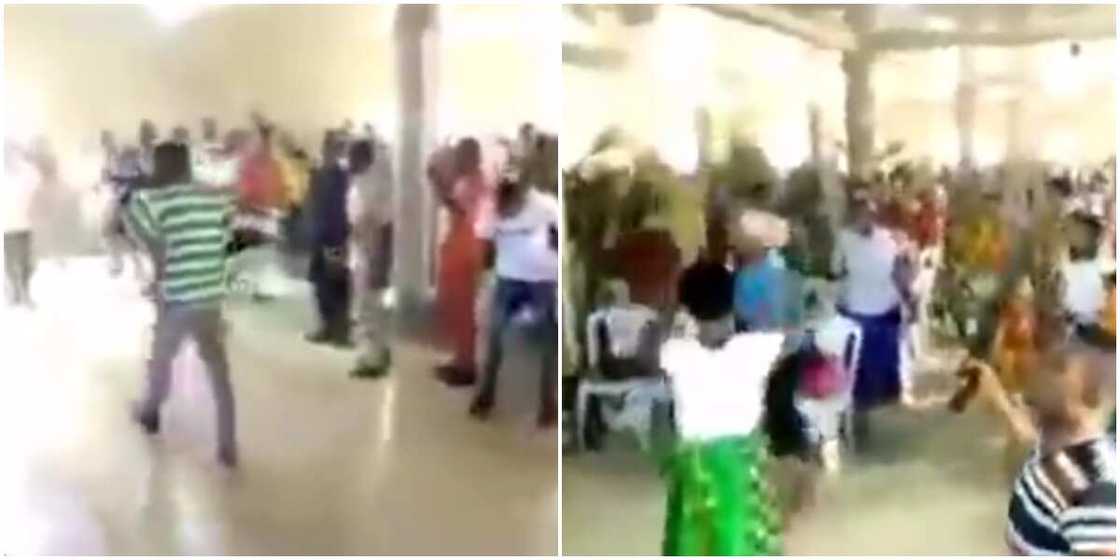 Viral video of church members praying and armed with different weapons to attack principalities cause stir Viral video of church members praying and armed with different weapons to attack principalities cause stir