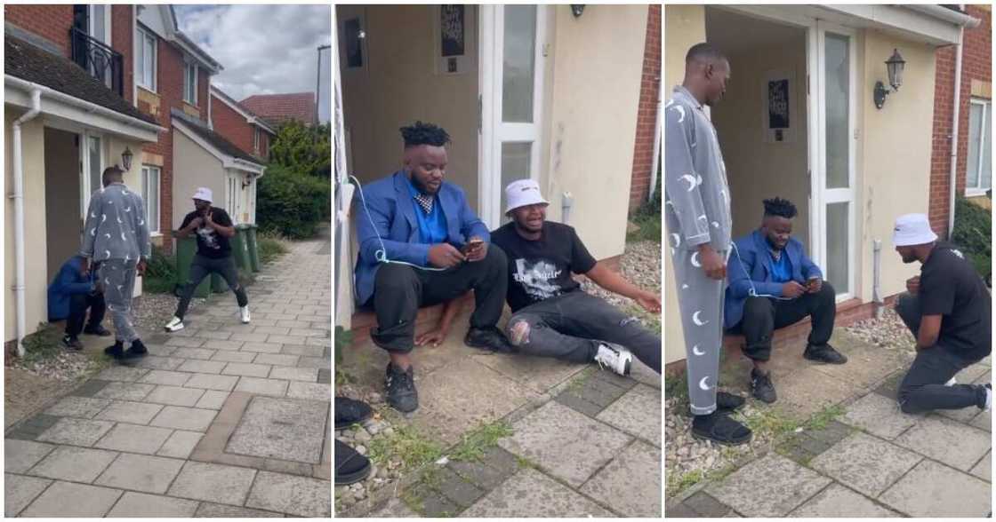 Sabinus in London, Emmanuel Chukwuemeka Ejekwu Sabinus spotted in London, man spots Sabinus in London