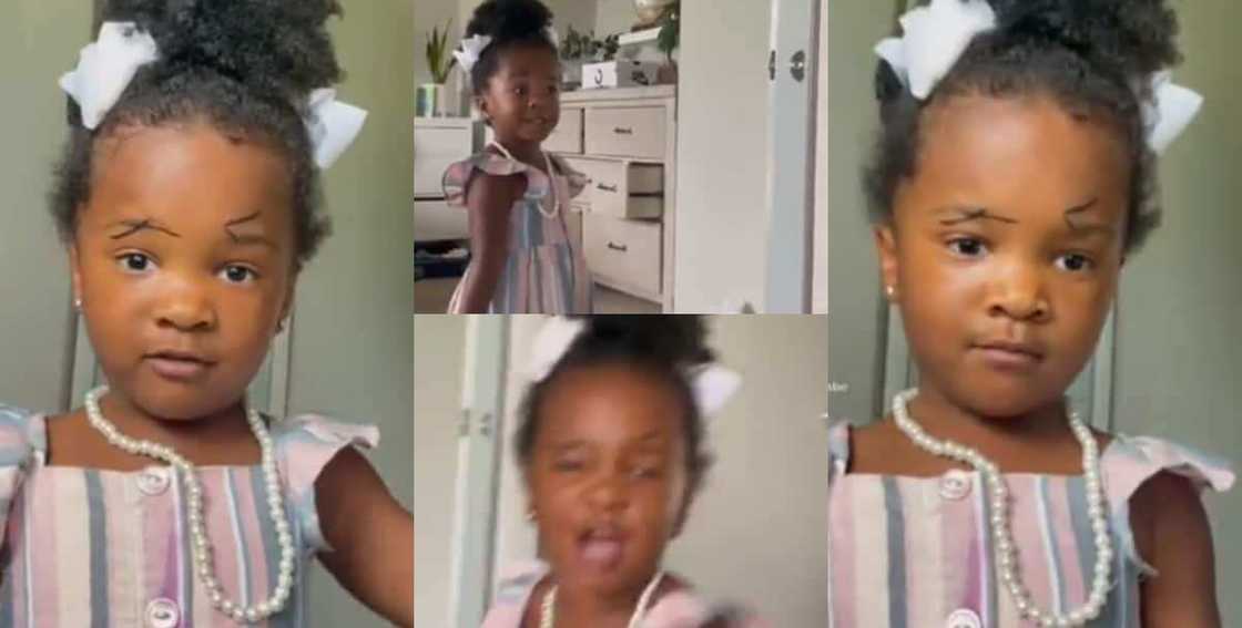 Little girl screams in hilarious video after finally watching her own makeup in mirror Little girl screams in hilarious video after finally watching her own makeup in mirror