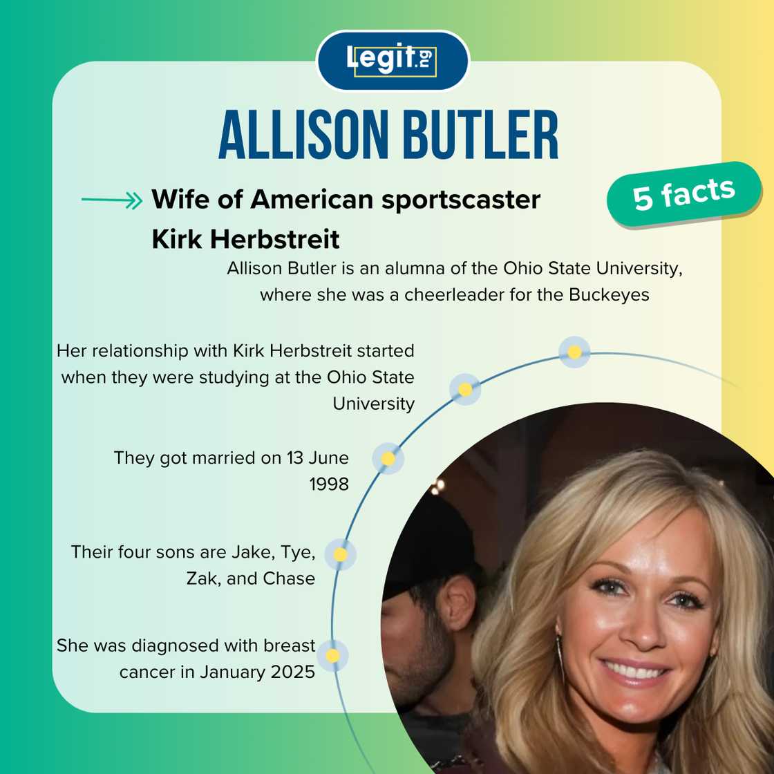 Five facts about Kirk Herbstreit's wife, Allison Butler. Five facts about Kirk Herbstreit's wife, Allison Butler.
