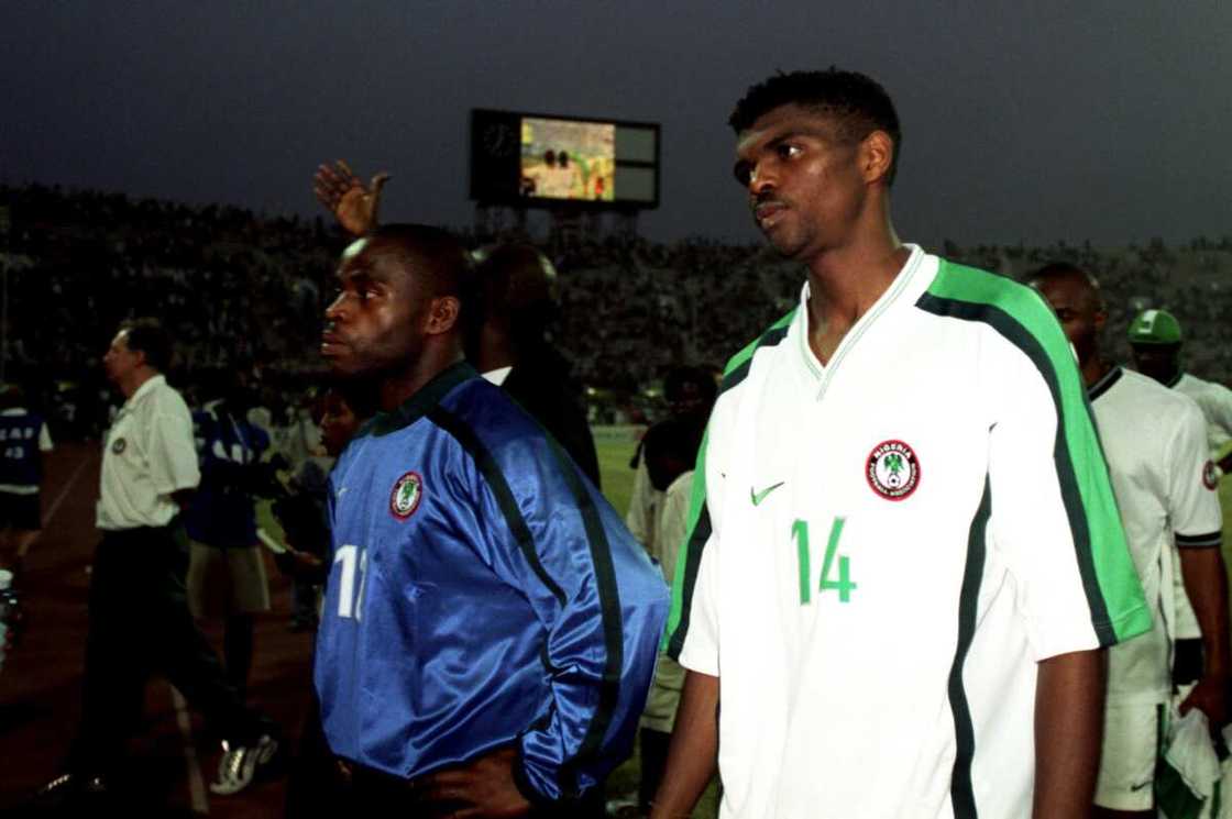 Ndubuisi Egbo and Kanu in action Ndubuisi Egbo and Kanu in action