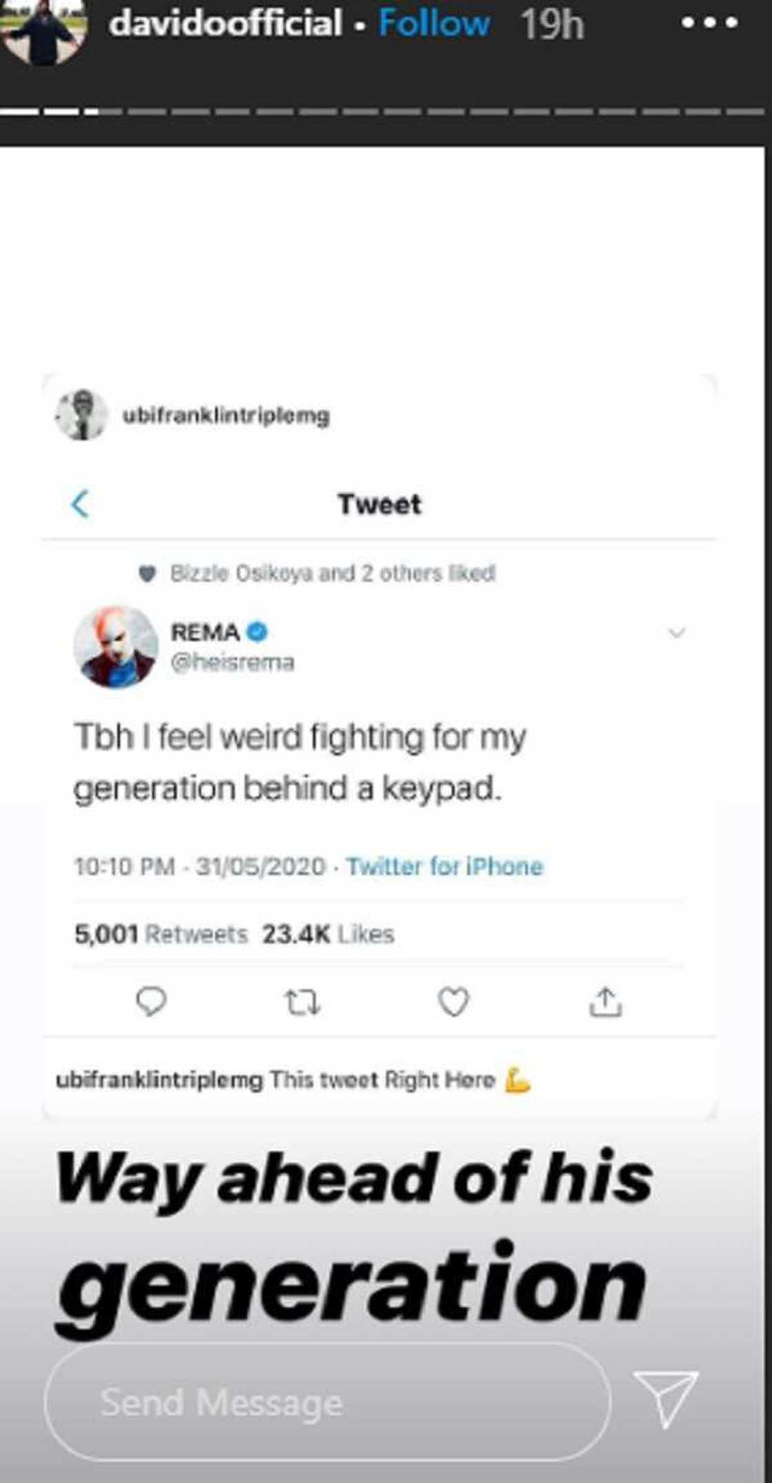 He is way ahead of his generation - Davido praises Rema He is way ahead of his generation - Davido praises Rema