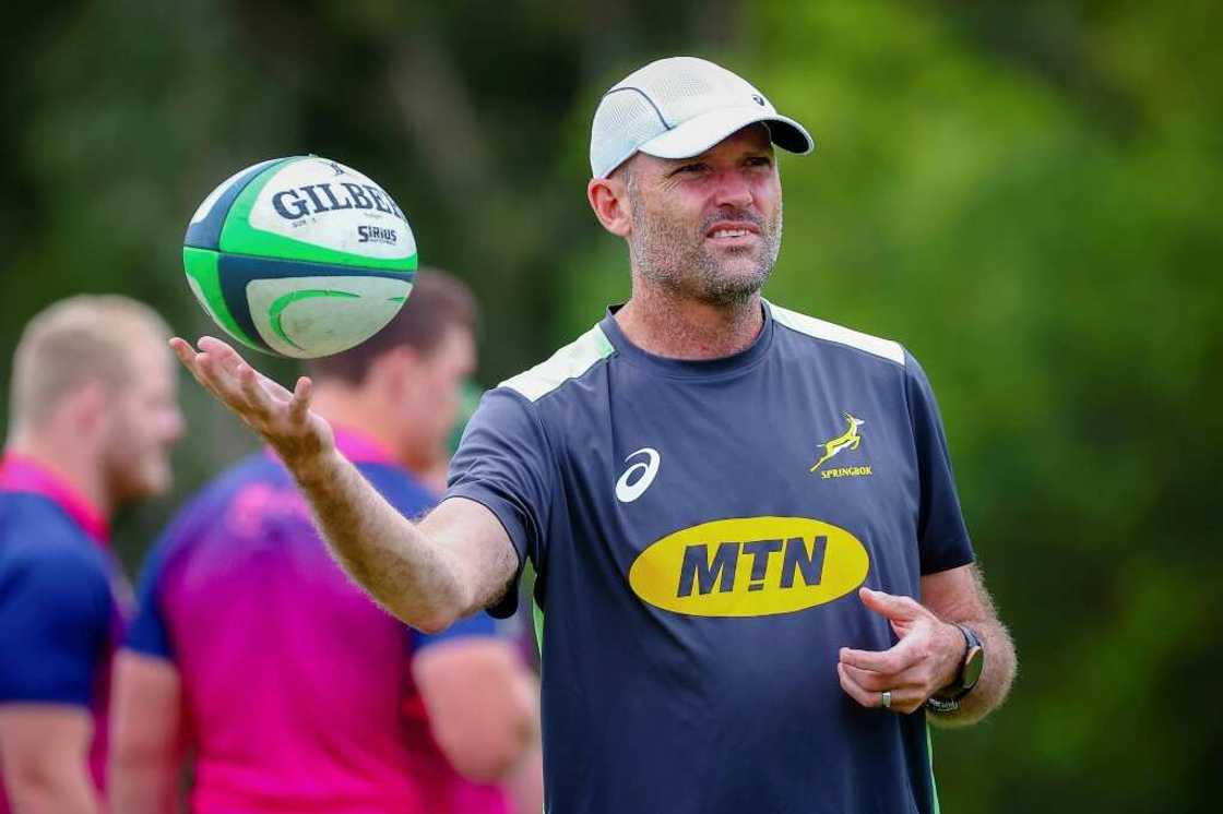Jacques Nienaber succeeded Rassie Erasmus as head coach after South Africa won the 2019 Rugby World Cup. Jacques Nienaber succeeded Rassie Erasmus as head coach after South Africa won the 2019 Rugby World Cup.