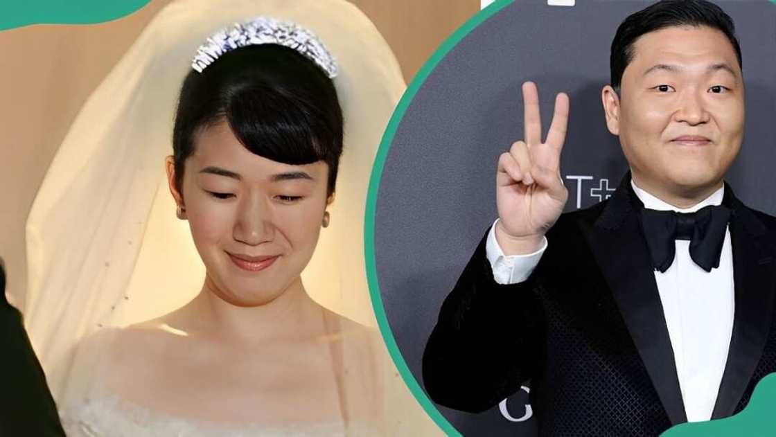 Yoo Hye-Yeon on her wedding day (L). Her husband poses for a photo at an event (R) Yoo Hye-Yeon on her wedding day (L). Her husband poses for a photo at an event (R)