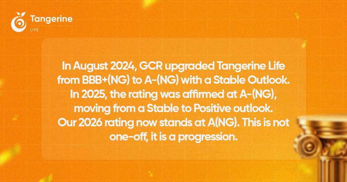 Tangerine Life Insurance Global Credit Rating: A Score! Tangerine Life Insurance Global Credit Rating: A Score!