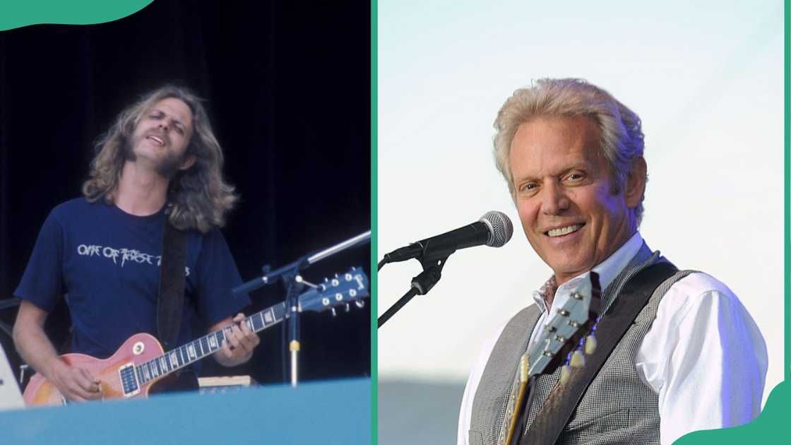 Don Felder performs in London (L), and in Readington, New Jersey (R)