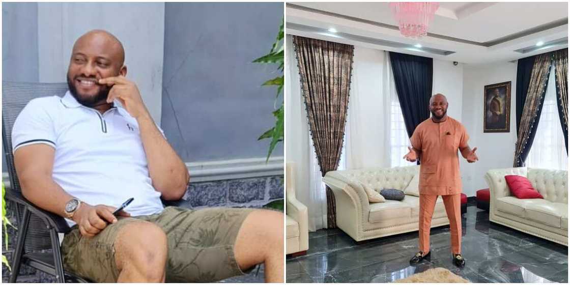 Yul Edochie poses in his exquisitely furnished home