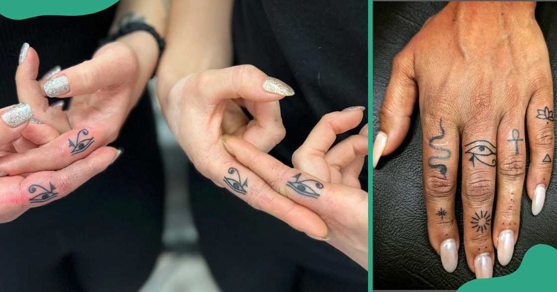 Eye of Horus tattoo on the fingers Eye of Horus tattoo on the fingers