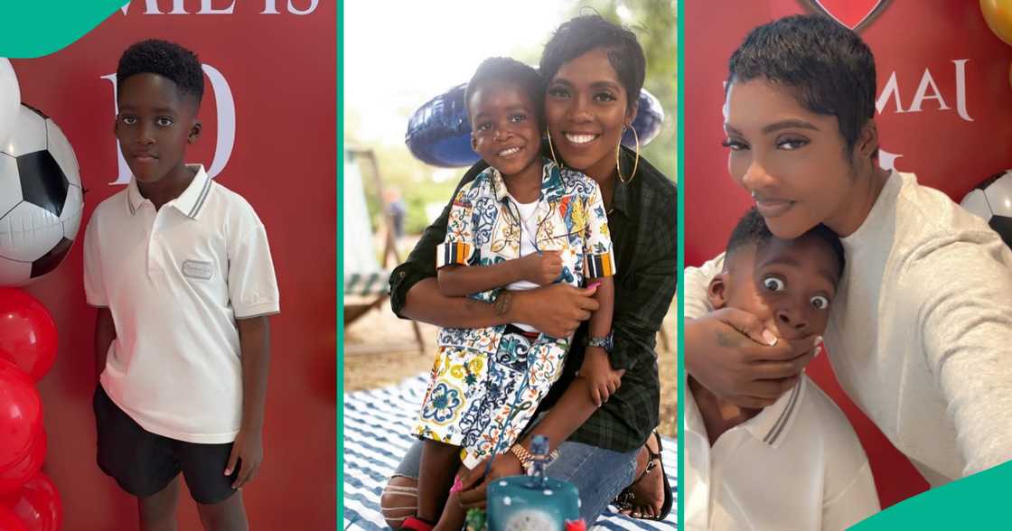 Tiwa Savage's son Jamil Balogun turn 10. Tiwa Savage's son Jamil Balogun turn 10.