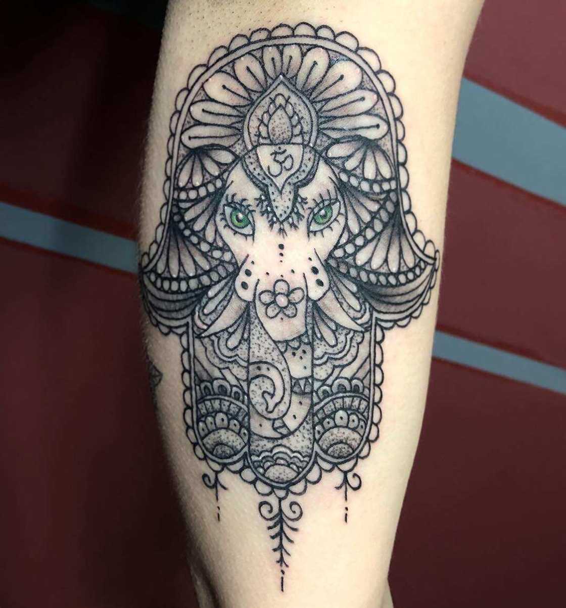 Elephant tattoo mandala