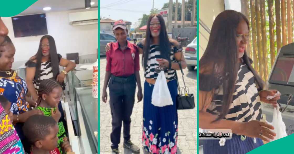 Lady causes stir as she takes her dad out dressed like a woman, uses make up on him