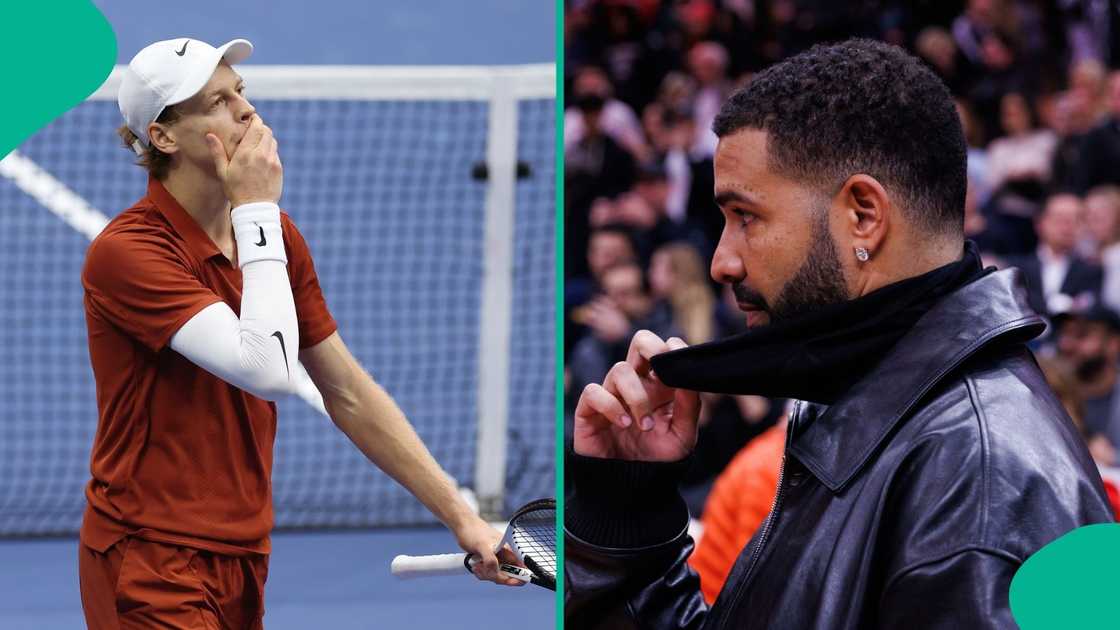 Drake, US Open, New York, Jannik Sinner, Carlos Alcaraz, Tennis. Drake, US Open, New York, Jannik Sinner, Carlos Alcaraz, Tennis.