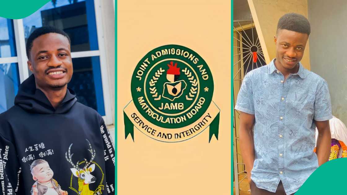 Man shares his JAMB result after writing three times. Man shares his JAMB result after writing three times.