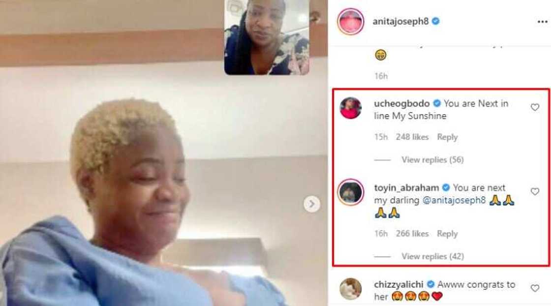You Are Next: New Mum Uche Ogbodo and Toyin Abraham Pray for Colleague Anita Joseph to Fall Pregnant You Are Next: New Mum Uche Ogbodo and Toyin Abraham Pray for Colleague Anita Joseph to Fall Pregnant