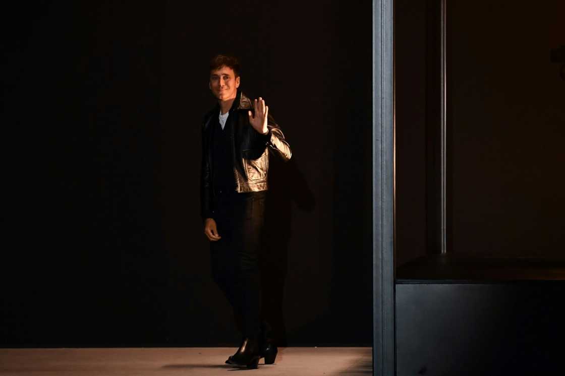 Celine said Slimane, seen greeting fashionistas at the Paris launch of a 2020 men's collection, had taken the firm on an "extraordinary journey" Celine said Slimane, seen greeting fashionistas at the Paris launch of a 2020 men's collection, had taken the firm on an "extraordinary journey"