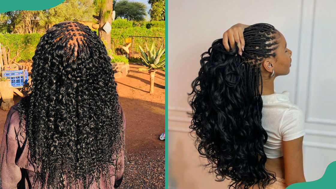 Black pick and drop braids Black pick and drop braids