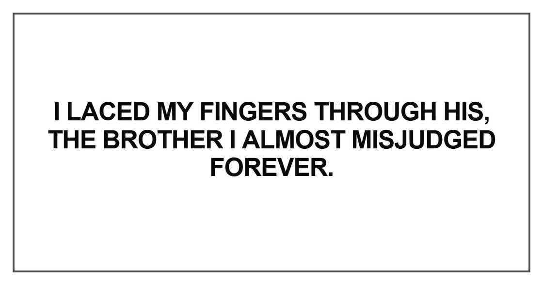 I laced my fingers through his