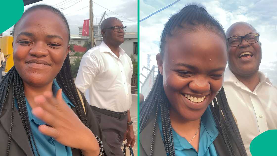 Dad accompanies daughter to her new job on first day, video generates buzz