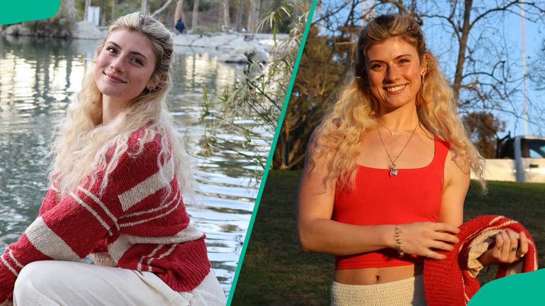 Faith Ordway in red and white outfits Faith Ordway in red and white outfits