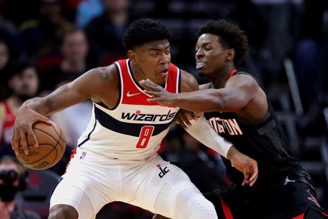 Japanese forward Rui Hachimura of the Washington Wizards, at left guarded by Houston's Jae'Sean Tate, will have the chance to play in front of fans in his homeland when the NBA Global Games resume next month Japanese forward Rui Hachimura of the Washington Wizards, at left guarded by Houston's Jae'Sean Tate, will have the chance to play in front of fans in his homeland when the NBA Global Games resume next month