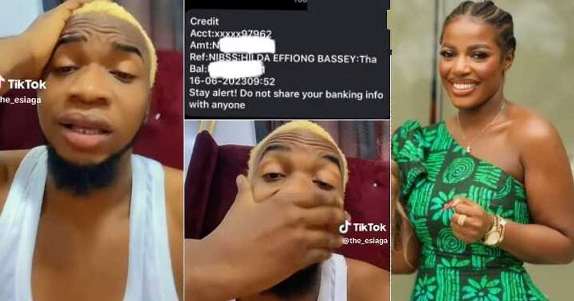 Man in awe after receiving credit alert from Hilda Baci Man in awe after receiving credit alert from Hilda Baci