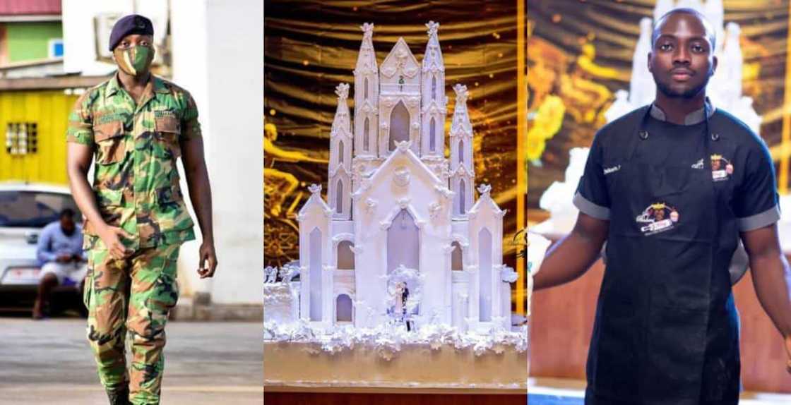 Soldier creates the biggest castle cake ever produced in Ghana Soldier creates the biggest castle cake ever produced in Ghana
