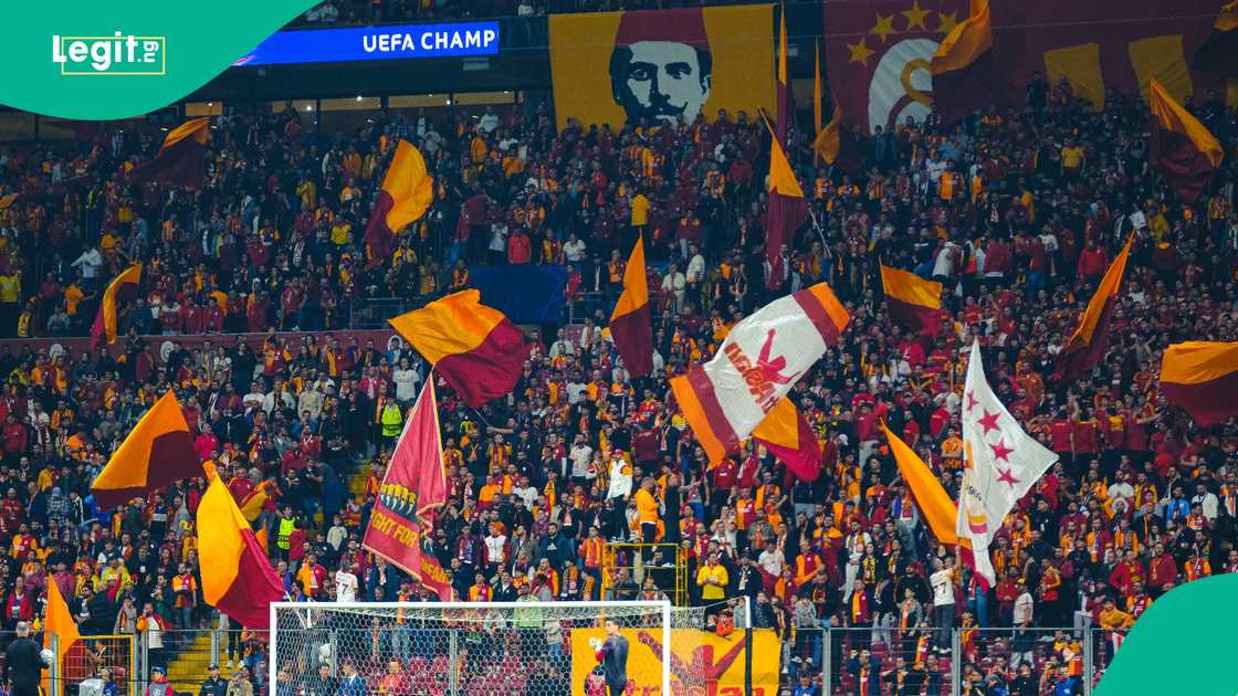 Galatasaray fans, Galatasaray, Lille, UEFA Champions League, France.