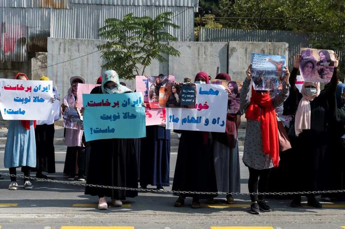 Taliban forces fired shots into the air to disperse a women's rally supporting protests that have erupted in Iran Taliban forces fired shots into the air to disperse a women's rally supporting protests that have erupted in Iran