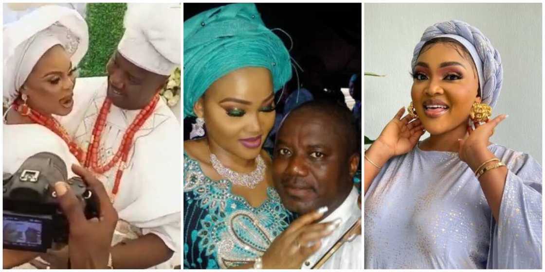Photos of Mercy Aigbe, her ex-husband, and his new bride. Photos of Mercy Aigbe, her ex-husband, and his new bride.