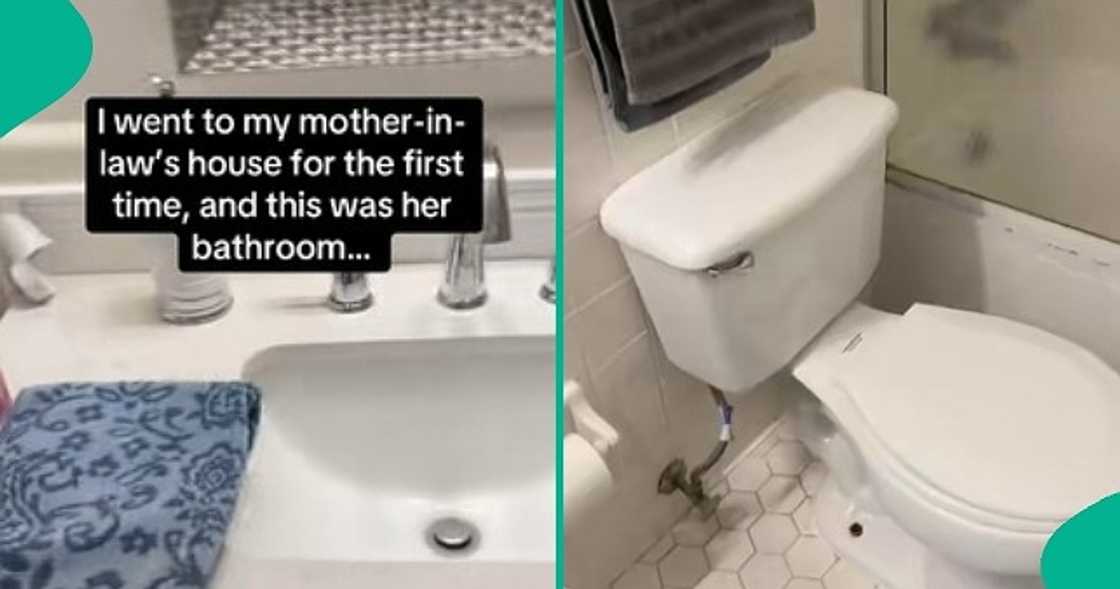 Lady cries out after entering mother-in-law's bathroom for the first time. Lady cries out after entering mother-in-law's bathroom for the first time.