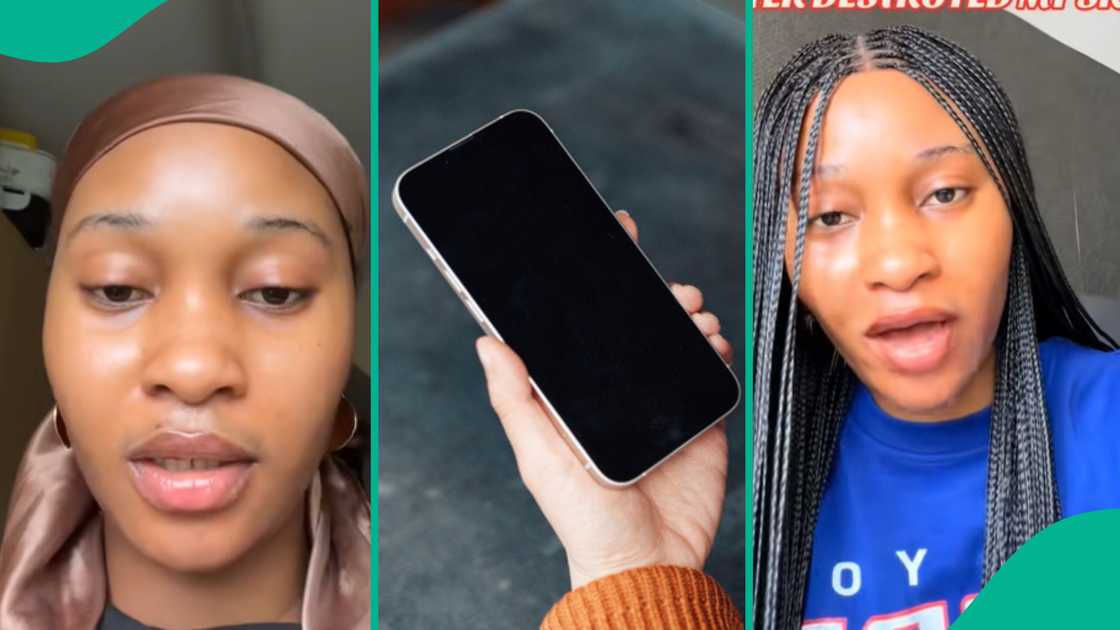 Lady in disbelief as someone claimed their phone was traced to her house. Lady in disbelief as someone claimed their phone was traced to her house.