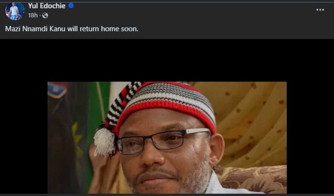 Yul Edochie speaks on IPOB leader Nnamdi Kanu's release