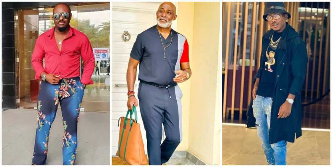 Photos of Jim Iyke, RMD and Timini Egbuson.