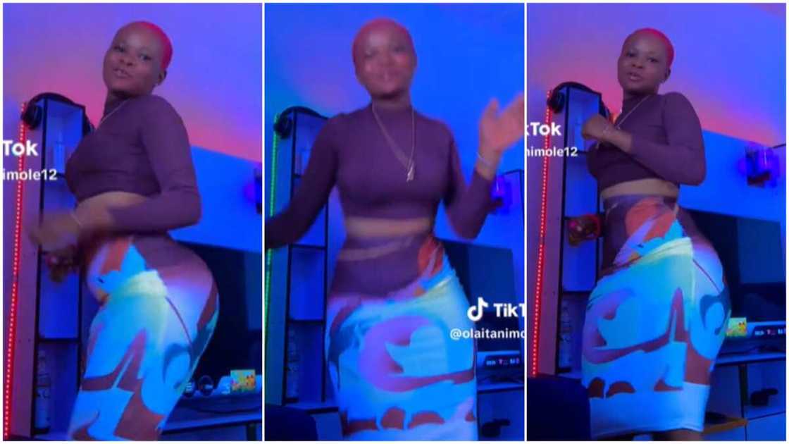 Pretty lady showed off/lady danced in a video. Pretty lady showed off/lady danced in a video.