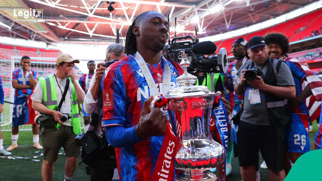 Eberechi Eze, Crystal Palace, FA Cup, Manchester City, Wembley Stadium Eberechi Eze, Crystal Palace, FA Cup, Manchester City, Wembley Stadium