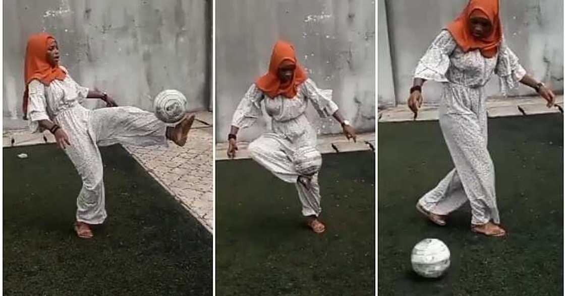 Lady in hijab, football professional, expert Lady in hijab, football professional, expert