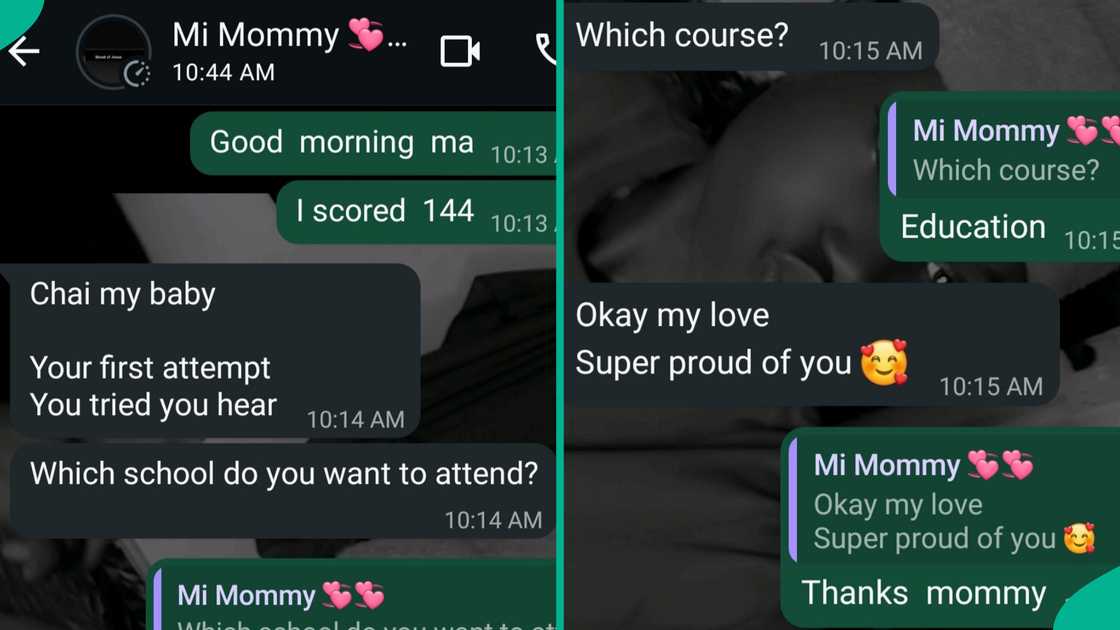 UTME 2026: Mother Reacts As Daughter Scores Below 150 in JAMB, Screenshot of Their Chat Surfaces