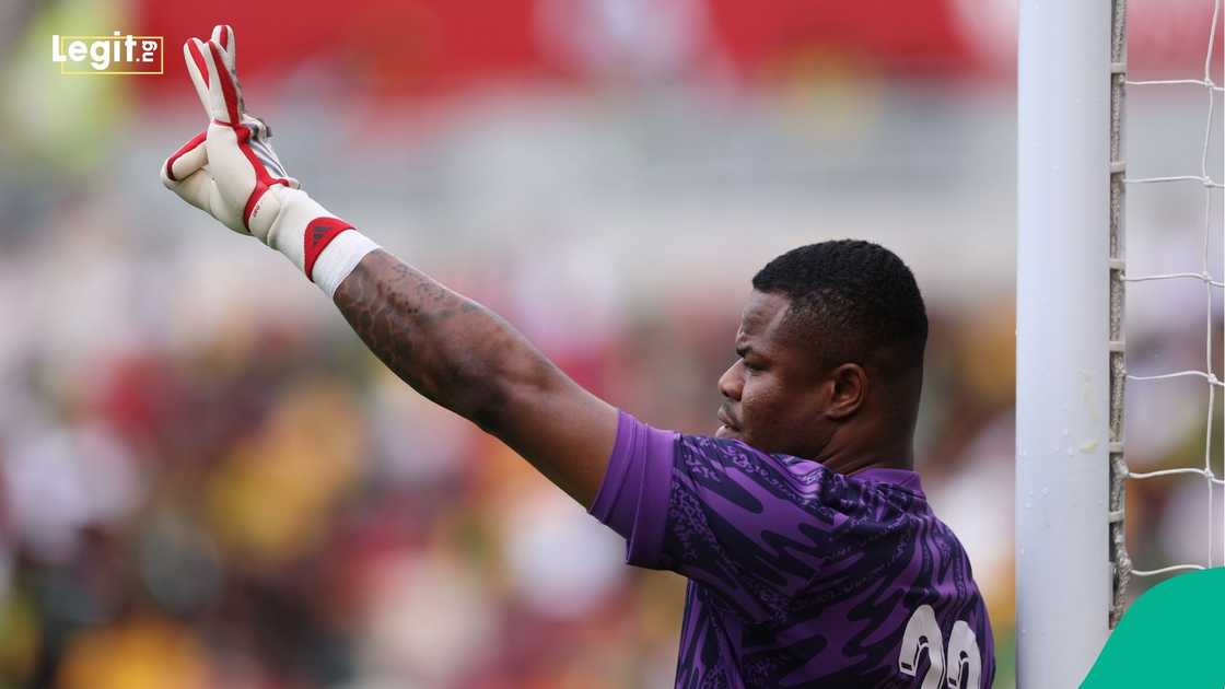 Stanley Nwabali, 2025 Unity Cup, Jamaica, Nigeria, Gtech Community Stadium, Brentford, England. Stanley Nwabali, 2025 Unity Cup, Jamaica, Nigeria, Gtech Community Stadium, Brentford, England.