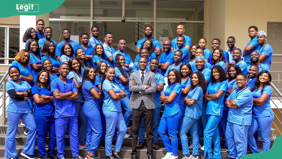 Babcock University nursing students posing outdoors Babcock University nursing students posing outdoors
