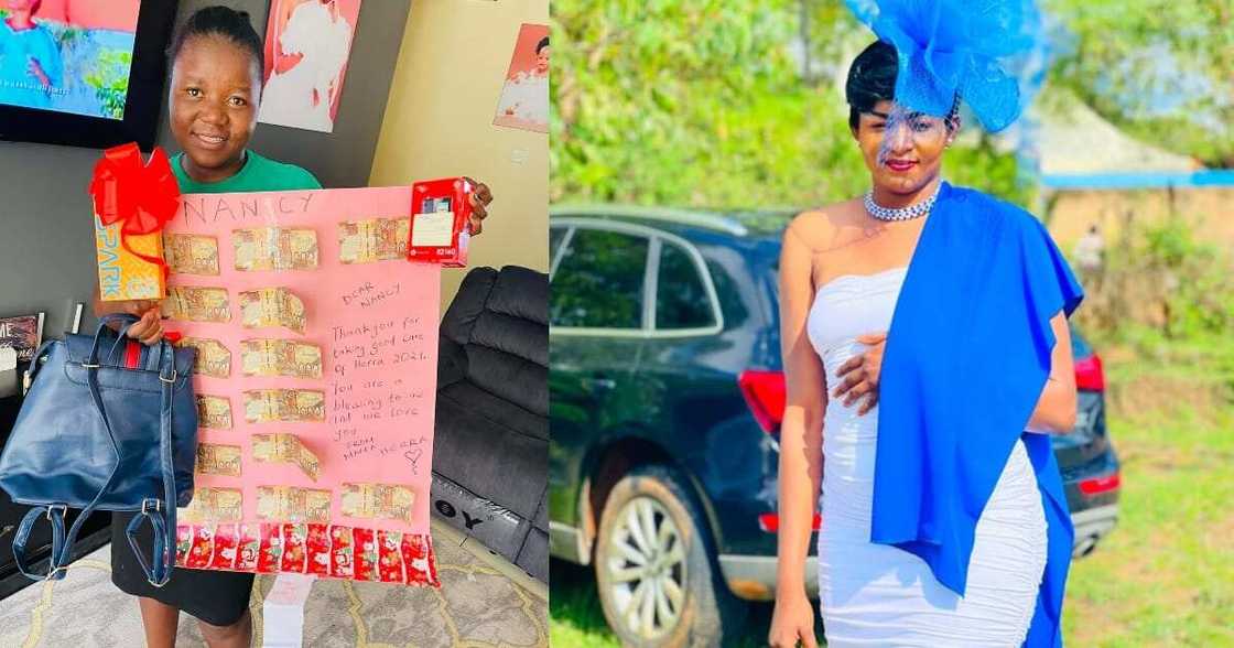 Mother of one surprises her housemaid with phones, bag and loads of cash as appreciation for a job well done Mother of one surprises her housemaid with phones, bag and loads of cash as appreciation for a job well done
