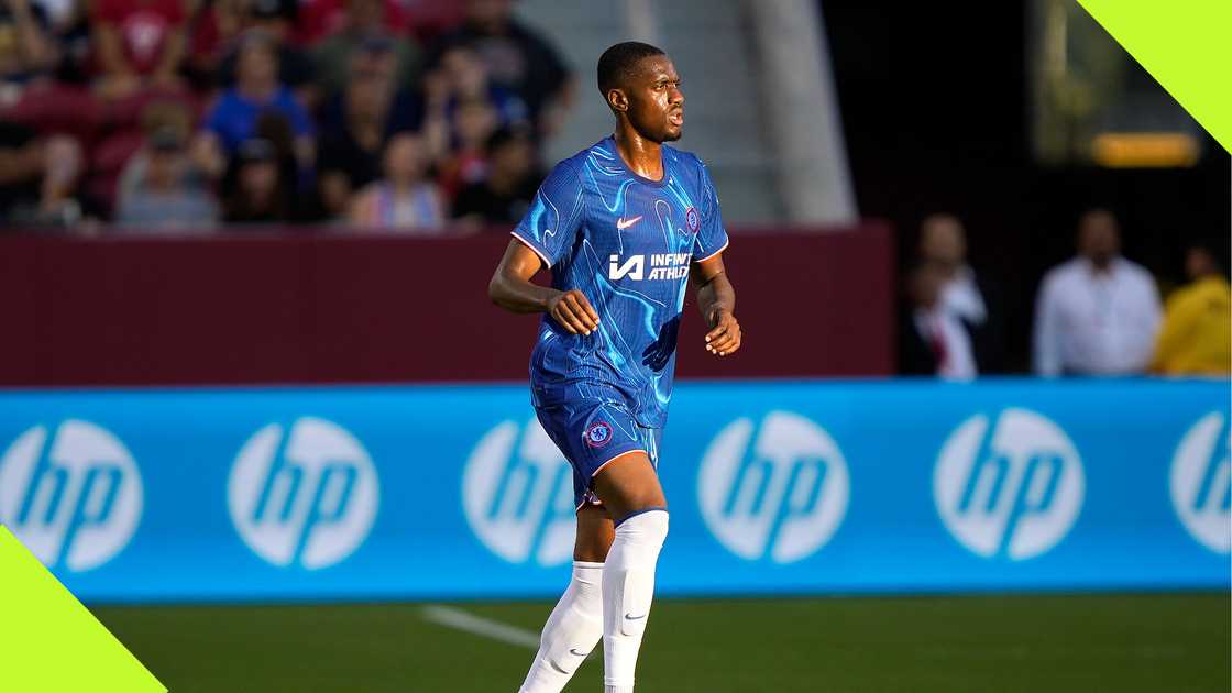 Tosin Adarabioyo playing for Chelsea during pre-season.